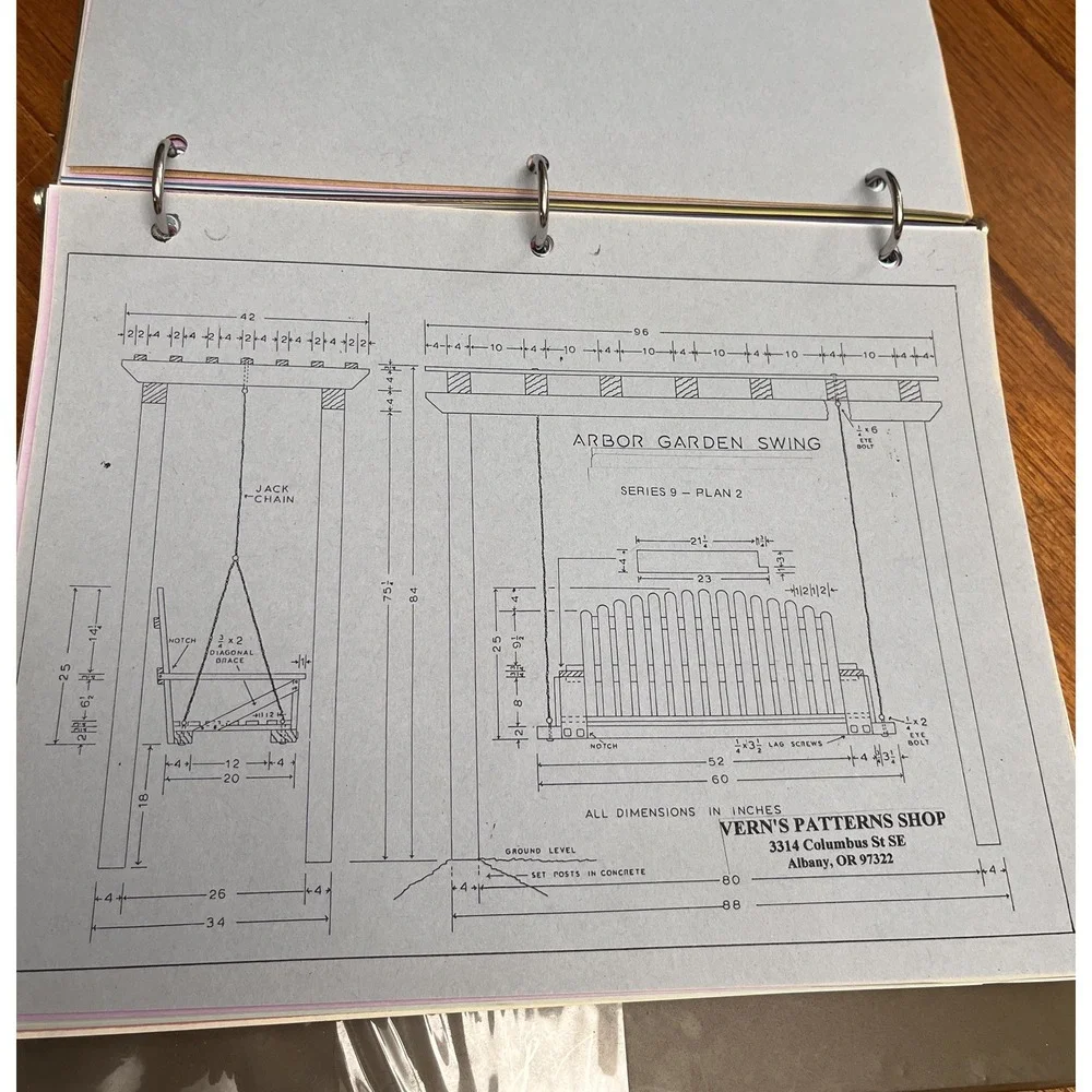Huge Lot: 200 Vintage Woodworking Project Plans & Measured Drawings Binder